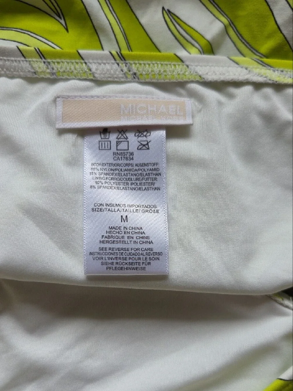 Nwot Michael Michael Kors Lime Green Patterned Swim Bottoms Size Medium